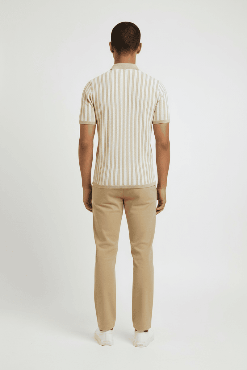 Men’s Striped Polo Collar T-Shirt