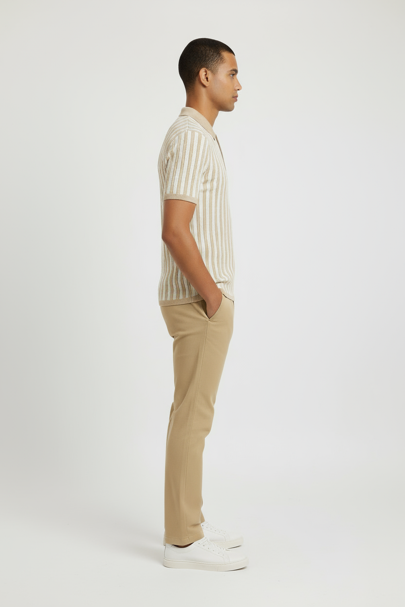 Men’s Striped Polo Collar T-Shirt