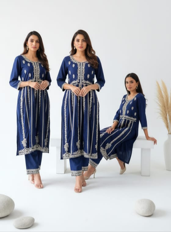 chikankari rayon kurti for women